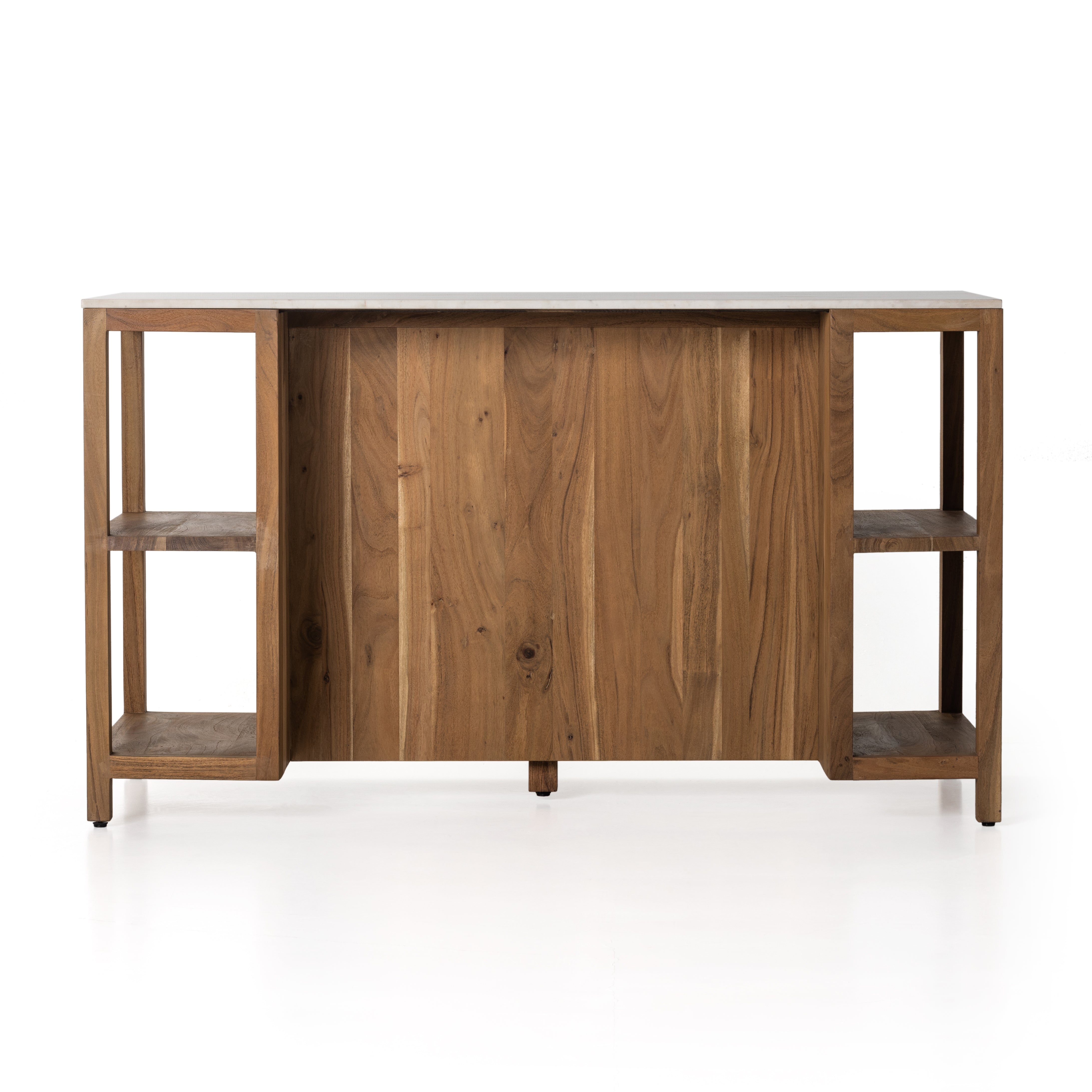 Featuring Indira Smoked Acacia Kitchen Island by Four Hands at Amethyst Home. Create space and style with the Indira Kitchen Island in Smoked Acacia made from smoked acacia and solid white marble. Roomy open shelving offers ample options for storage and display, while dual drawers keep frequently used items within reach.
Size: 62"W x 29"L x 36"H
Colors: Smoked Acacia, Smoked Acacia Veneer, W. Amethyst Home provides interior design services, furniture, rugs, and lighting in the New York metro area.