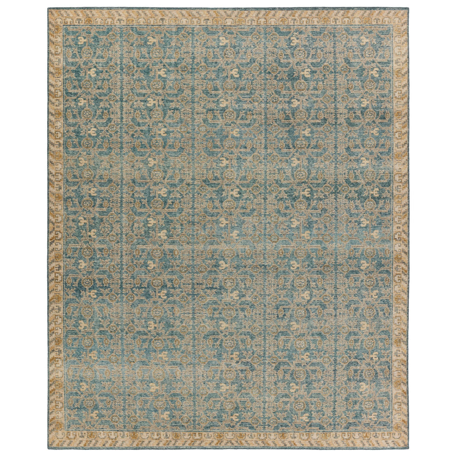 Eden Dark Turquoise Merriman Hand-Knotted Rug
