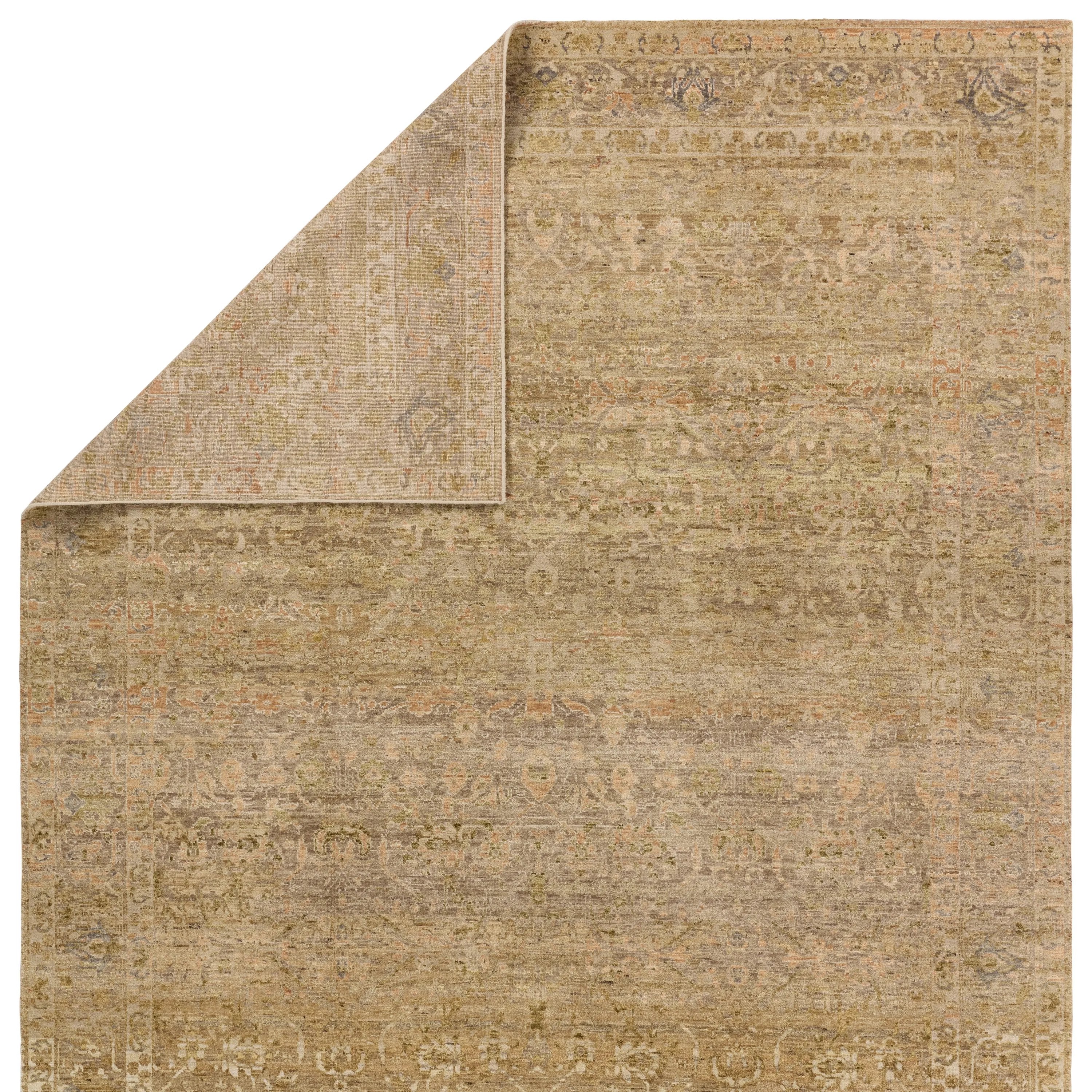 Featuring Mihret Elira Hand Knotted Rug by Jaipur Living at Amethyst Home. The handknotted Mihret collection gathers inspiration from traditional patterns that offer elegance and a refined, modern colorway. Expertly handcrafted in India with 64 knots per square inch for unparalleled quality, the Elira design features traditional floral and scrolling details . Amethyst Home provides interior design, new home construction design consulting, vintage area rugs, and lighting in the Monterey metro area.