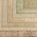 The Onessa collection marries traditional motifs with soft, subdued colorways for the perfect blend of fresh and time-honored style. These hand-knotted wool rugs feature a hand-sheared quality that lends the design a coveted vintage impression. The Tobias rug features a distressed, floral trellis pattern in hues of gold, tan, and taupe. Amethyst Home provides interior design, new construction, custom furniture, and area rugs in the Newport Beach metro area.