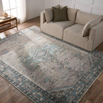 Featuring Salinas Santita Hand-Knotted Rug by Jaipur Living at Amethyst Home. The Salinas Santita is punctuated by both vibrant and neutral hues and combined with intricate details, lending a stunning transitional look to any home. The Santita rug makes a moody statement with grounding hues and a tribal, medallion motifs. This durable, artisan-made rug. Amethyst Home provides interior design, new home construction design consulting, vintage area rugs, and lighting in the Salt Lake City metro area.