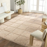 Featuring Seora Kizza Hand-Knotted Rug by Jaipur Living at Amethyst Home. Subtle linear textures and natural colorways define the irresistible quality of the Seora Kizza. The Kizza area rug features a linear grid for an intriguing dose of modern appeal. The textural, wool pile contains no dye, reflecting the natural colors of the sheep, for a rich and groun. Amethyst Home provides interior design, new home construction design consulting, vintage area rugs, and lighting in the Calabasas metro area.