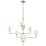 Featuring Jane Large Offset Chandelier by Visual Comfort at Amethyst Home. The gorgeous layers of linen shades on this Jane Large Offset Chandelier by Visual Comfort make it a classic, elegant piece to add to any living room, dining room, or other large area. 
Overall Dimensions: 47.75" L x 47.75" W x 41" HWeight: 48 lbs.  Amethyst Home provides interior design, new home construction design consulting, vintage area rugs, and lighting in the Park City metro area.