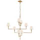 Featuring Jane Large Offset Chandelier by Visual Comfort at Amethyst Home. The gorgeous layers of linen shades on this Jane Large Offset Chandelier by Visual Comfort make it a classic, elegant piece to add to any living room, dining room, or other large area. 
Overall Dimensions: 47.75" L x 47.75" W x 41" HWeight: 48 lbs.  Amethyst Home provides interior design, new home construction design consulting, vintage area rugs, and lighting in the Seattle metro area.