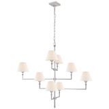 Featuring Jane Large Offset Chandelier by Visual Comfort at Amethyst Home. The gorgeous layers of linen shades on this Jane Large Offset Chandelier by Visual Comfort make it a classic, elegant piece to add to any living room, dining room, or other large area. 
Overall Dimensions: 47.75" L x 47.75" W x 41" HWeight: 48 lbs.  Amethyst Home provides interior design, new home construction design consulting, vintage area rugs, and lighting in the Houston metro area.