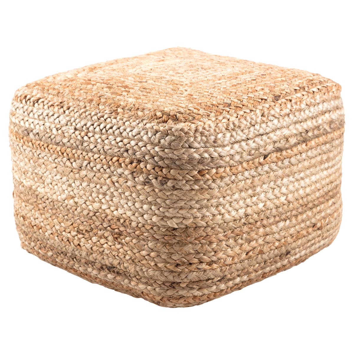 Natural Braided Jute Pouf Ottoman | ready to ship!