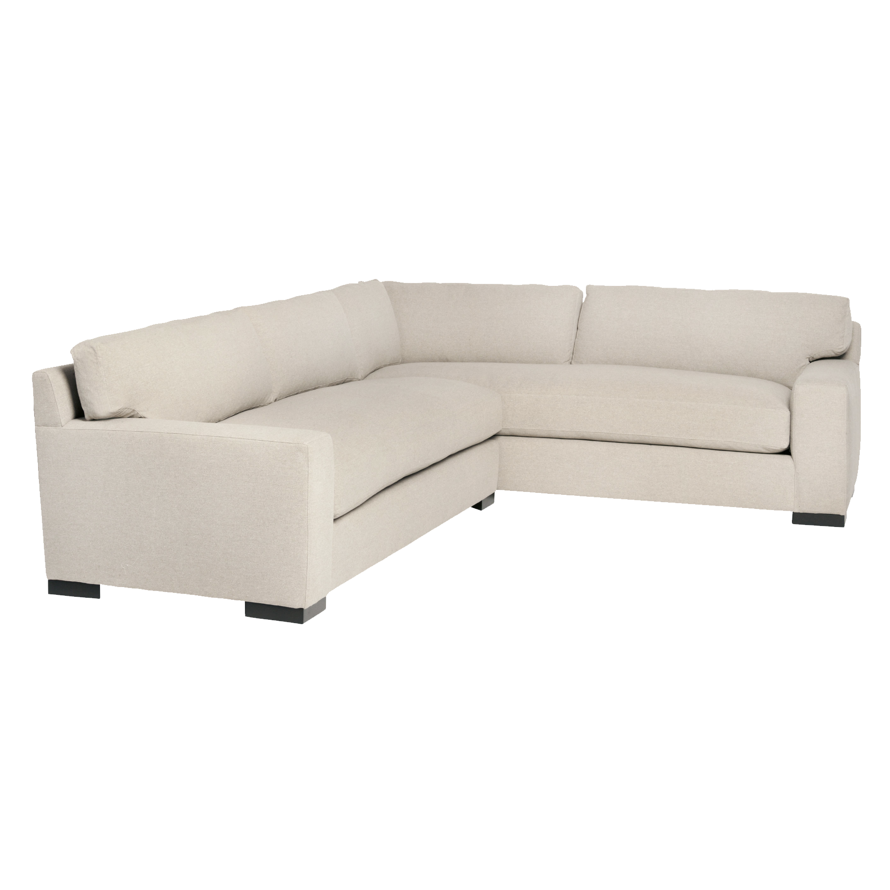Loft 2 Arm Slipcovered Sectional - Essentials - Amethyst Home Dimensions: 96"w x 29"h x 130"d  Seat Space: 79"w x 110"d x 20" seat height Shown as a Left Arm Facing Sectional Available Slipcovered or Upholstered, and in other fabric colors