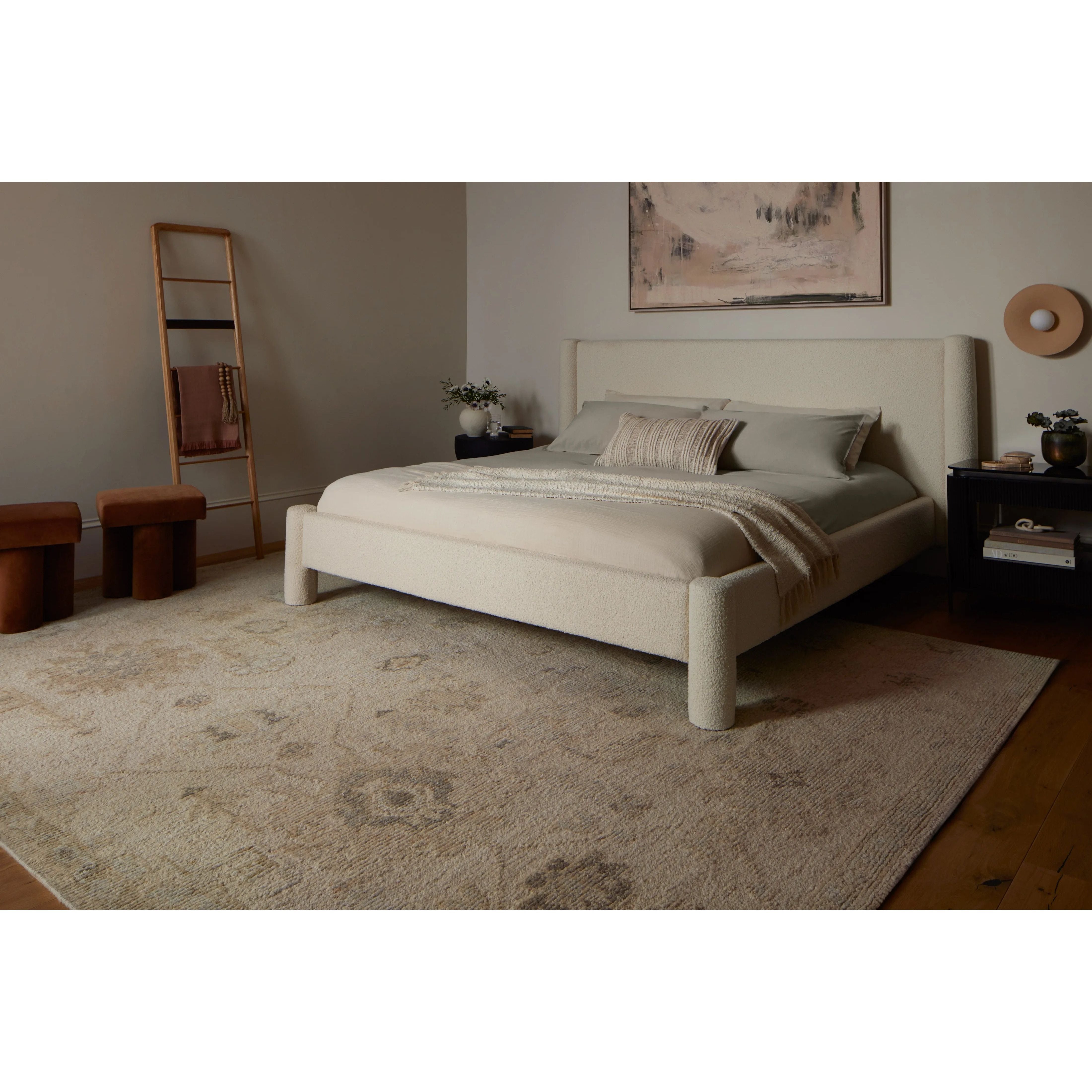 Featuring Adelaide Ivory / Natural Hand-Knotted Rug by Loloi at Amethyst Home. The Adelaide Collection is a cool-toned area rug with asymmetrical motifs that float across the soft wool surface. Restrained in color and dynamic in texture, Adelaideâ€™s variable pile height adds subtle dimension as the light changes throughout the day. Hand-knotted by artisan. Amethyst Home provides interior design, new home construction design consulting, vintage area rugs, and lighting in the Des Moines metro area.