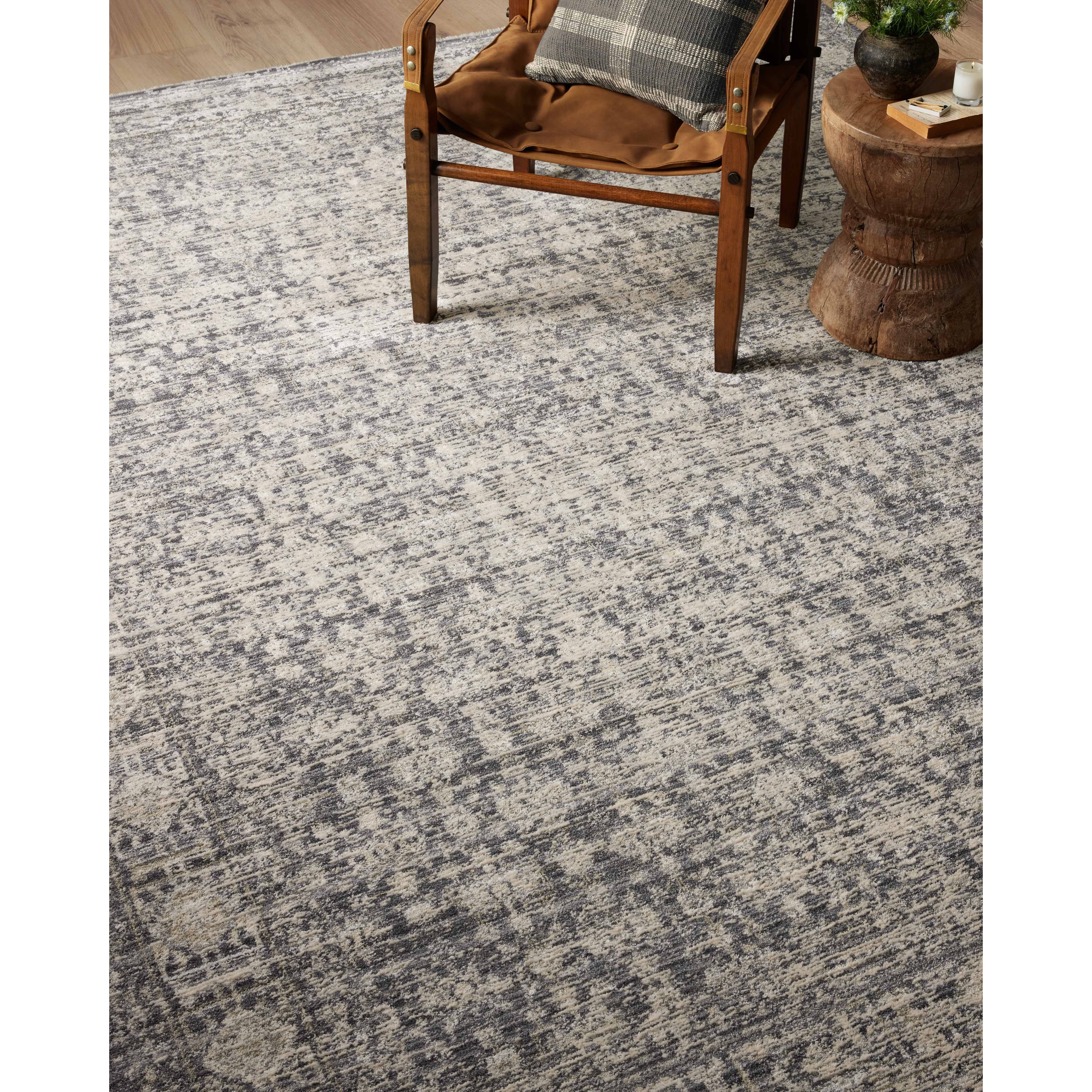 Amber Lewis x Loloi Alie Charcoal / Dove Rug have an elevated antique look and plush, modern feel. The rug’s underlying traditional motif is overlaid with a slightly higher pile that creates a softening effect like early morning fog. Amethyst Home provides interior design services, furniture, rugs, and lighting in the Calabasas metro area.