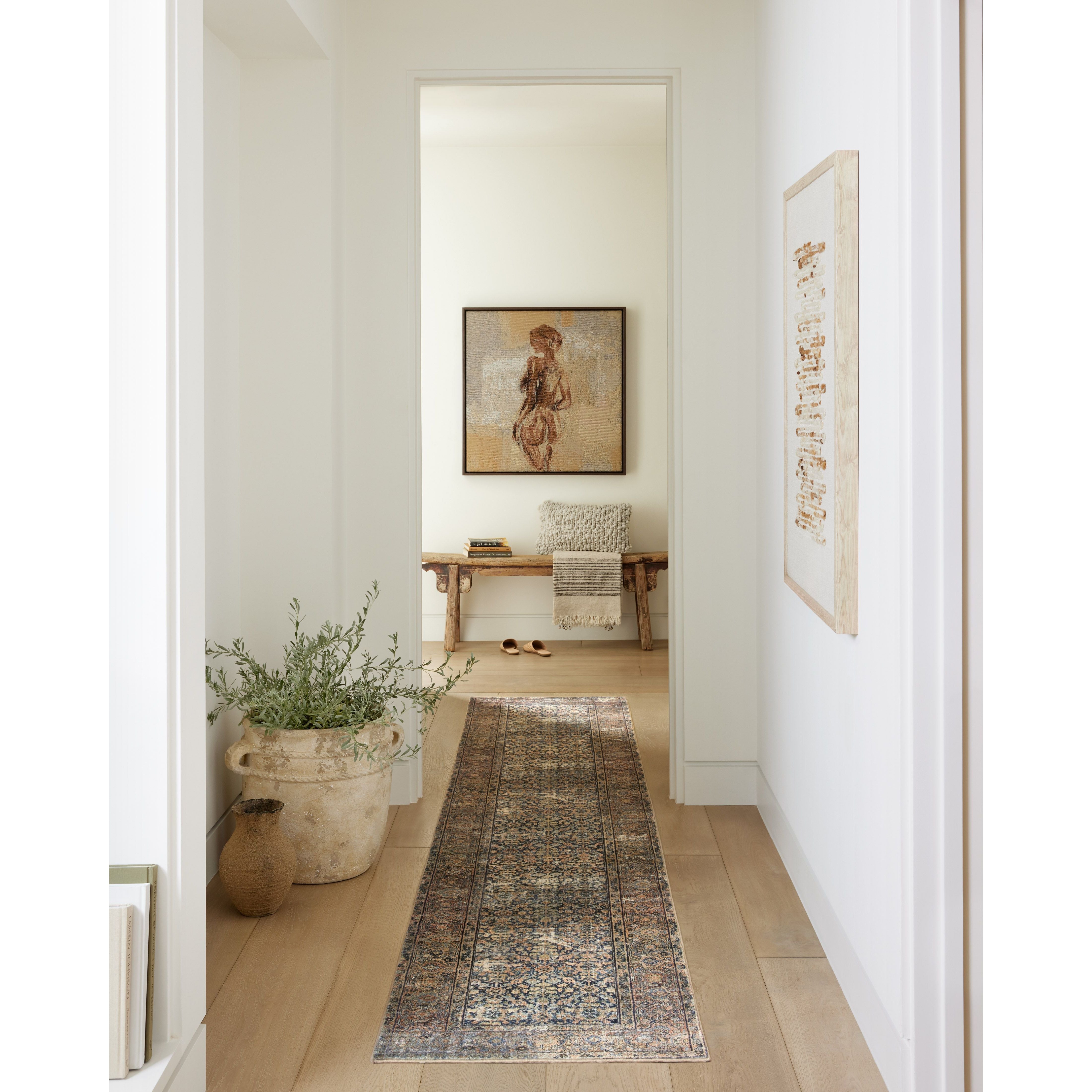 With the faded feel of an antique rug, the Amber Lewis x Loloi Morgan Denim / Multi Rug is a feat of modern printed construction. These impressive area rugs expertly blend sophisticated tones to recreate the dynamic colors of a vintage textiles. Power-loomed of CloudPile™ construction, these rugs are extra-soft to walk upon yet still durable for high-traffic rooms. Amethyst Home provides interior design services, furniture, rugs, and lighting in the Calabasas metro area.