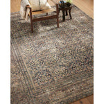 With the faded feel of an antique rug, the Amber Lewis x Loloi Morgan Denim / Multi Rug is a feat of modern printed construction. These impressive area rugs expertly blend sophisticated tones to recreate the dynamic colors of a vintage textiles. Power-loomed of CloudPile™ construction, these rugs are extra-soft to walk upon yet still durable for high-traffic rooms. Amethyst Home provides interior design services, furniture, rugs, and lighting in the Dallas metro area.