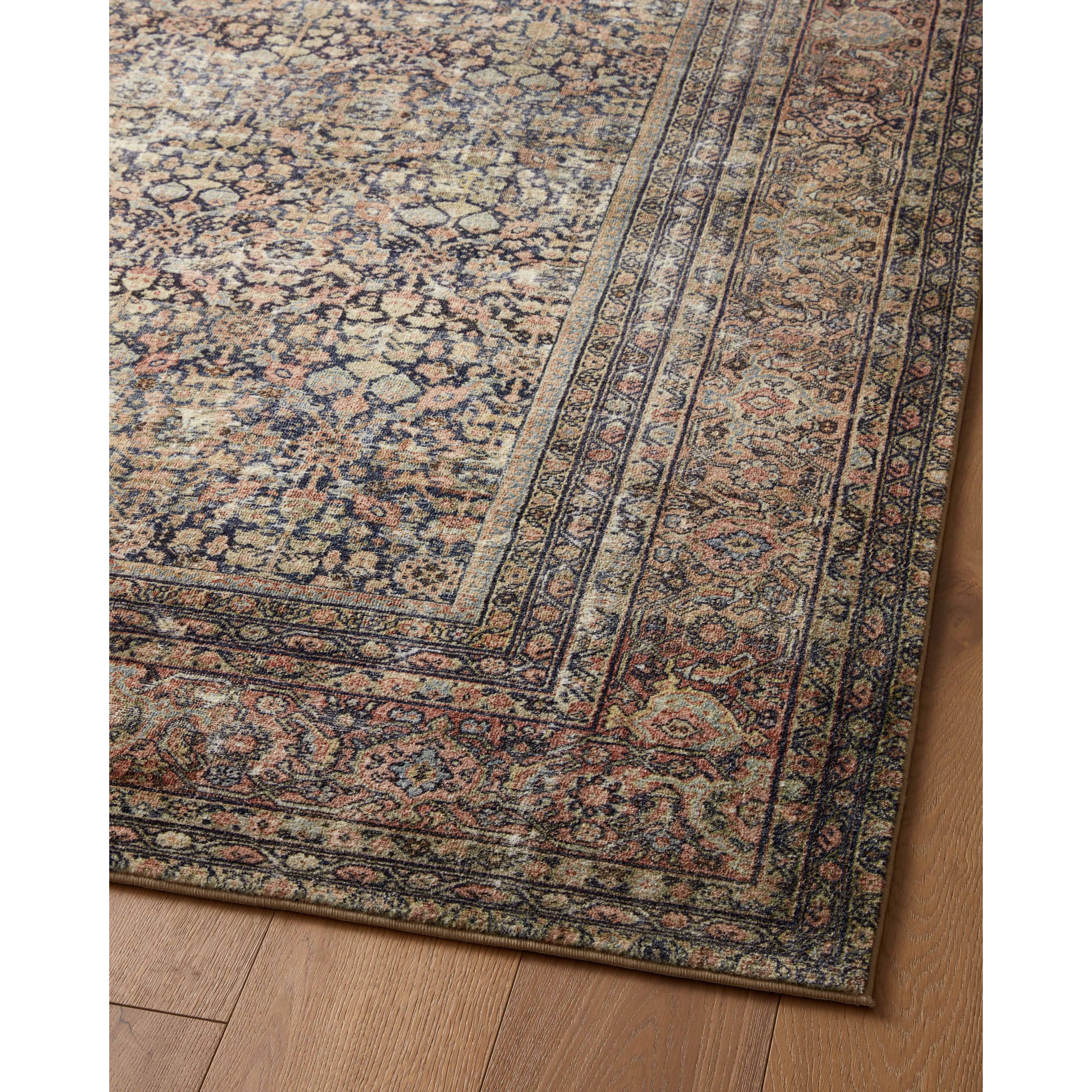 With the faded feel of an antique rug, the Amber Lewis x Loloi Morgan Denim / Multi Rug is a feat of modern printed construction. These impressive area rugs expertly blend sophisticated tones to recreate the dynamic colors of a vintage textiles. Power-loomed of CloudPile™ construction, these rugs are extra-soft to walk upon yet still durable for high-traffic rooms. Amethyst Home provides interior design services, furniture, rugs, and lighting in the Kansas City metro area.