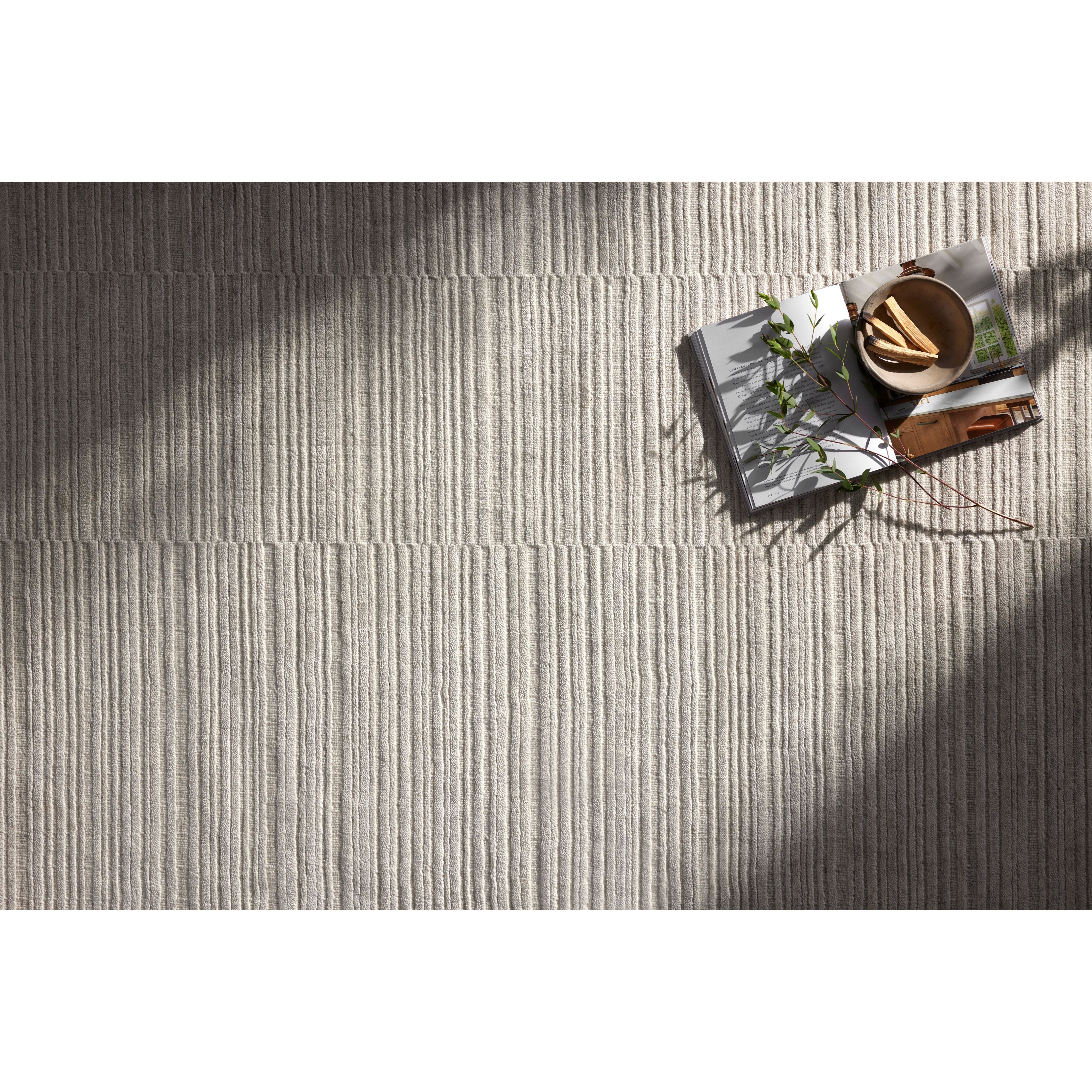 Featuring Amber Lewis x Loloi Lou Ivory Rug by Loloi at Amethyst Home. Sleek and modern, the Lou Collection is a luxurious hand-loomed area rug by Amber Lewis x Loloi. While the rug presents a minimal aesthetic, up close, it has a broken stripe pattern that creates a slightly ribbed effect. It’s made with a blend of wool and viscose that’s soft and durable, an. Amethyst Home provides interior design, new home construction design consulting, vintage area rugs, and lighting in the Dallas metro area.