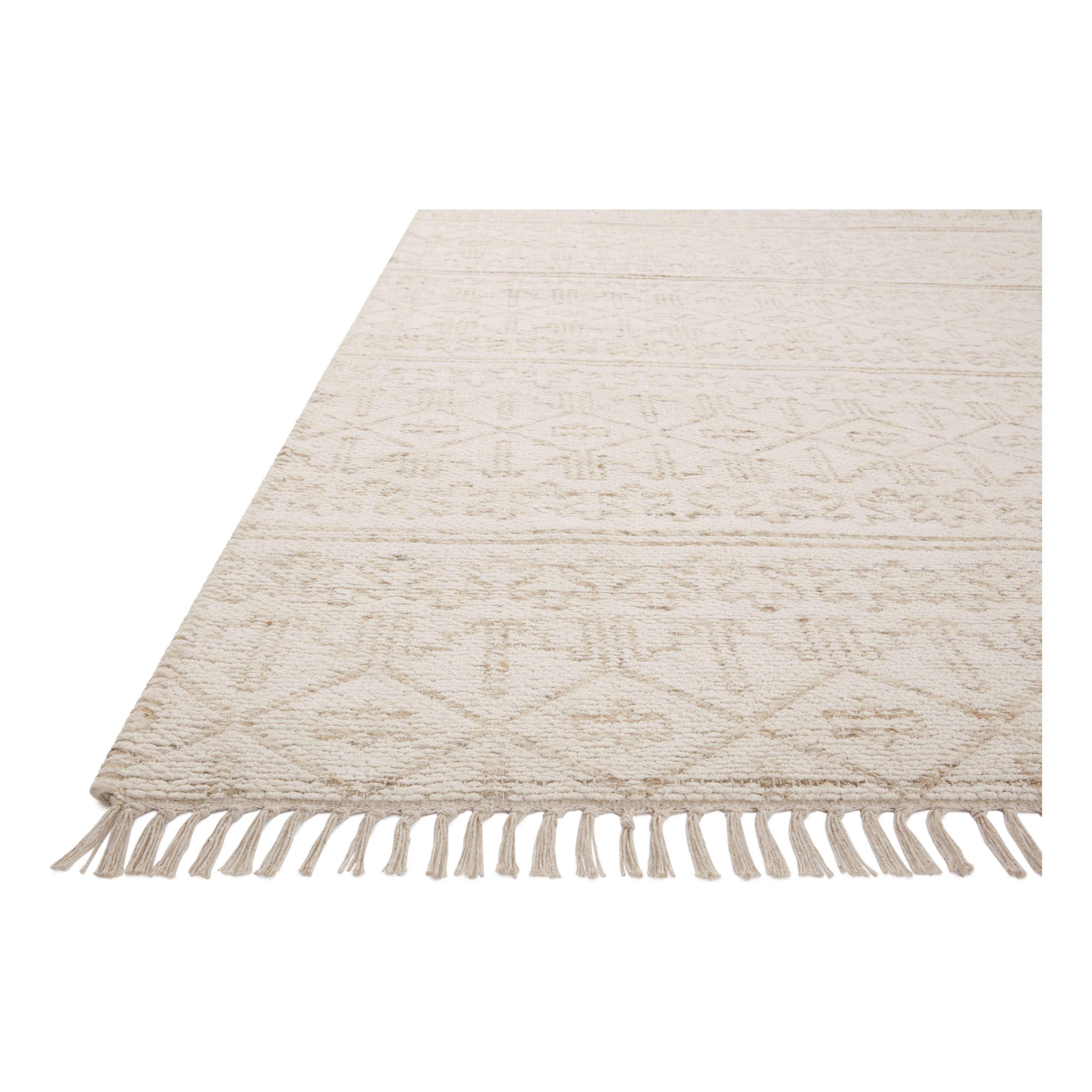 Featuring Angela Rose x Loloi Rivers Sand / Ivory Rug by Loloi at Amethyst Home. The Rivers Sand / Ivory rug by Angela Rose x Loloi is a modern flatweave area rug with a reversible design featuring symmetrical motifs. Woven of wool, cotton, and jute, Rivers combines natural materials with an airy, natural aesthetic. The soft colors of the rug create a wat. Amethyst Home provides interior design, new home construction design consulting, vintage area rugs, and lighting in the Kansas City metro area.