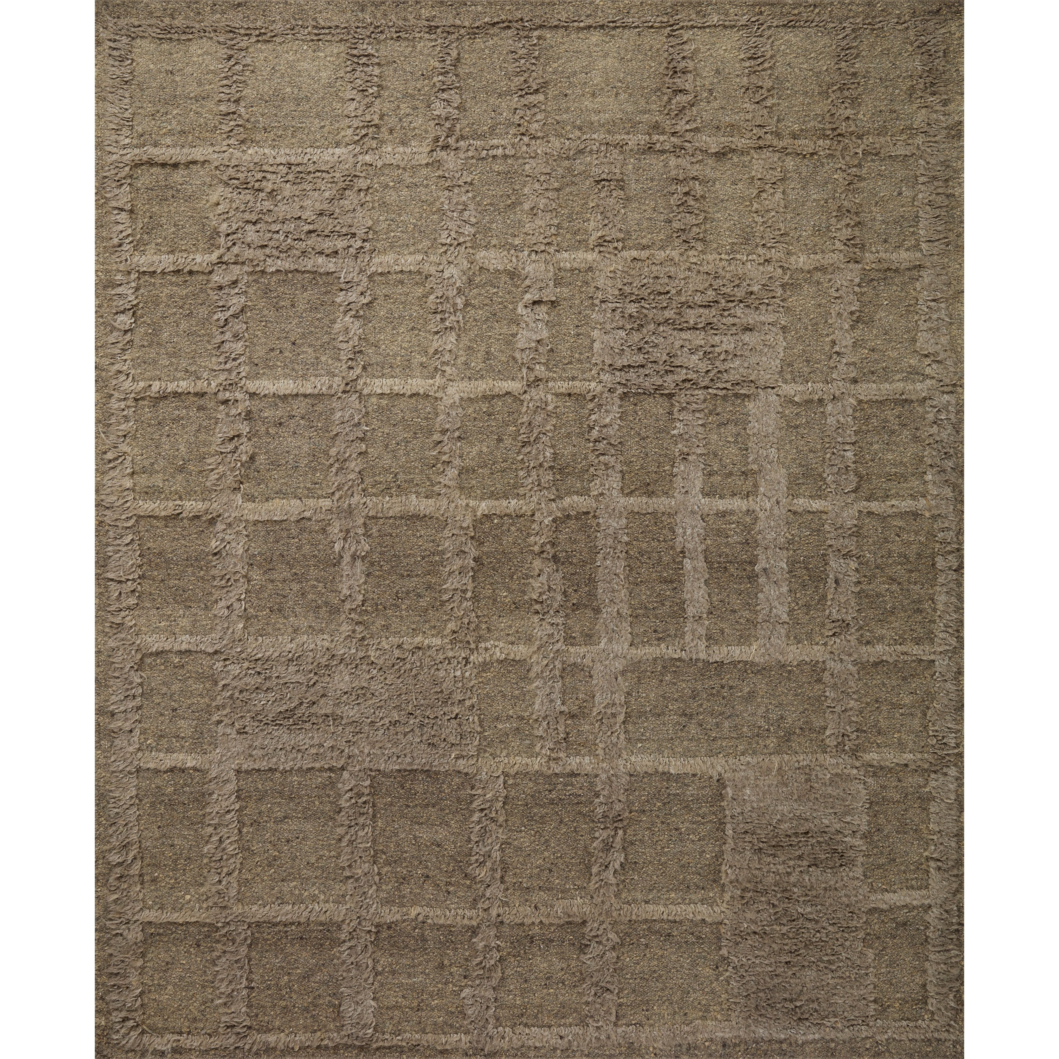 The Cassian Sage rug is a hand-woven wool and cotton area rug with an asymmetrical gridded pattern and high-low texture. The rug’s higher, shaggy pile takes cues from Moroccan designs, while the neutral colors and natural materials make it a cozy addition to any space, especially living rooms and dens. Amethyst Home provides interior design, new home construction design consulting, vintage area rugs, and lighting in the Kansas City metro area.