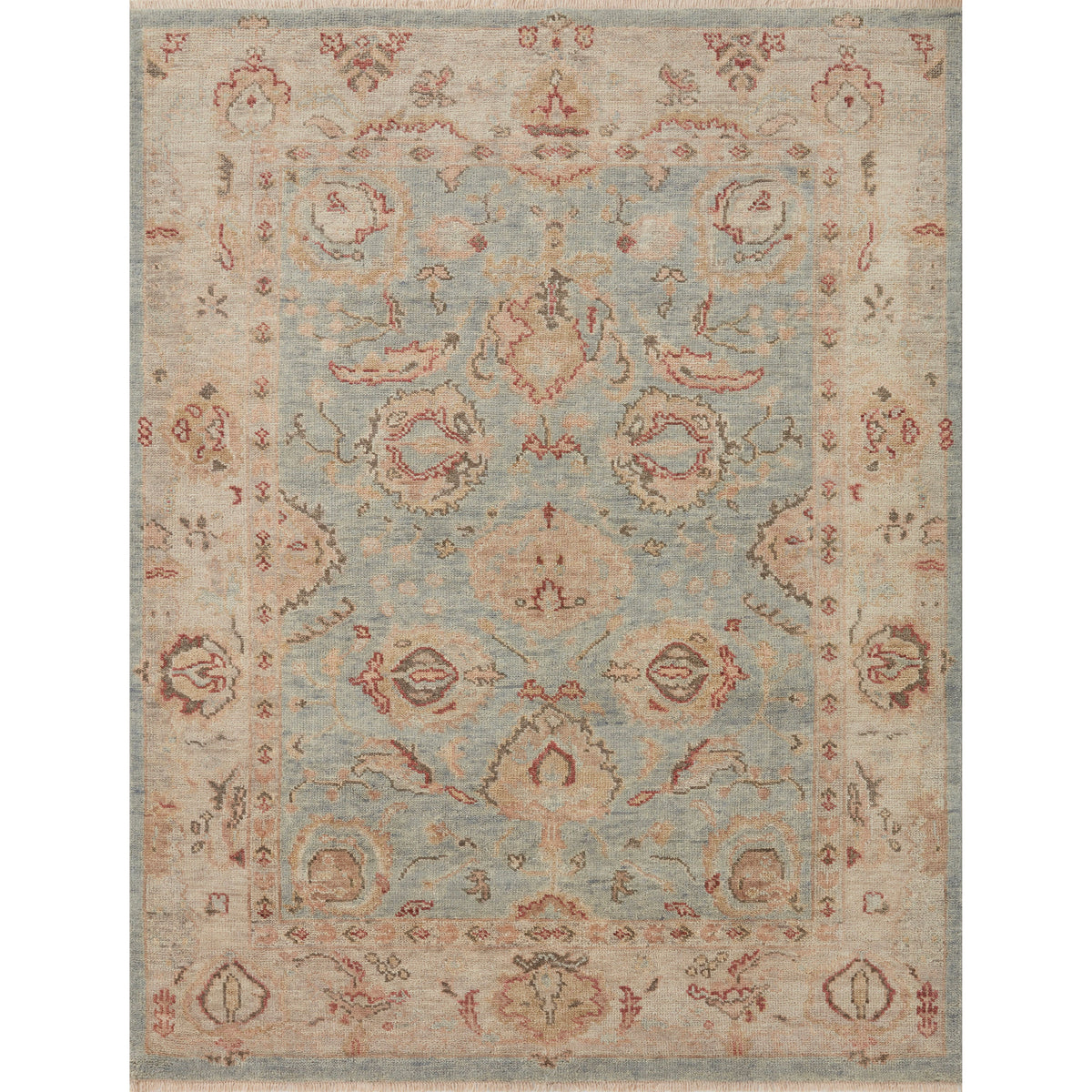 Helena Light Blue / Beige Hand-Knotted Rug