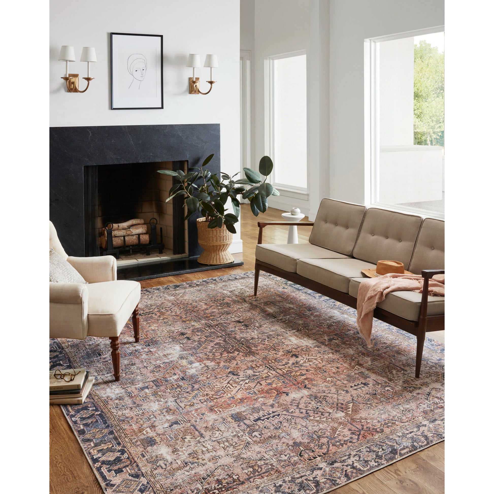 Durable, low pile, and soft underfoot, this rug is inspired by classic vintage and antique rugs. The Jules Chris Loves Julia Terracotta / Multi JUL-02 rug from Loloi features a beautiful vintage pattern and patina. The rug is easy to clean and maintain and perfect for living rooms, dining rooms, hallways, and kitchens!