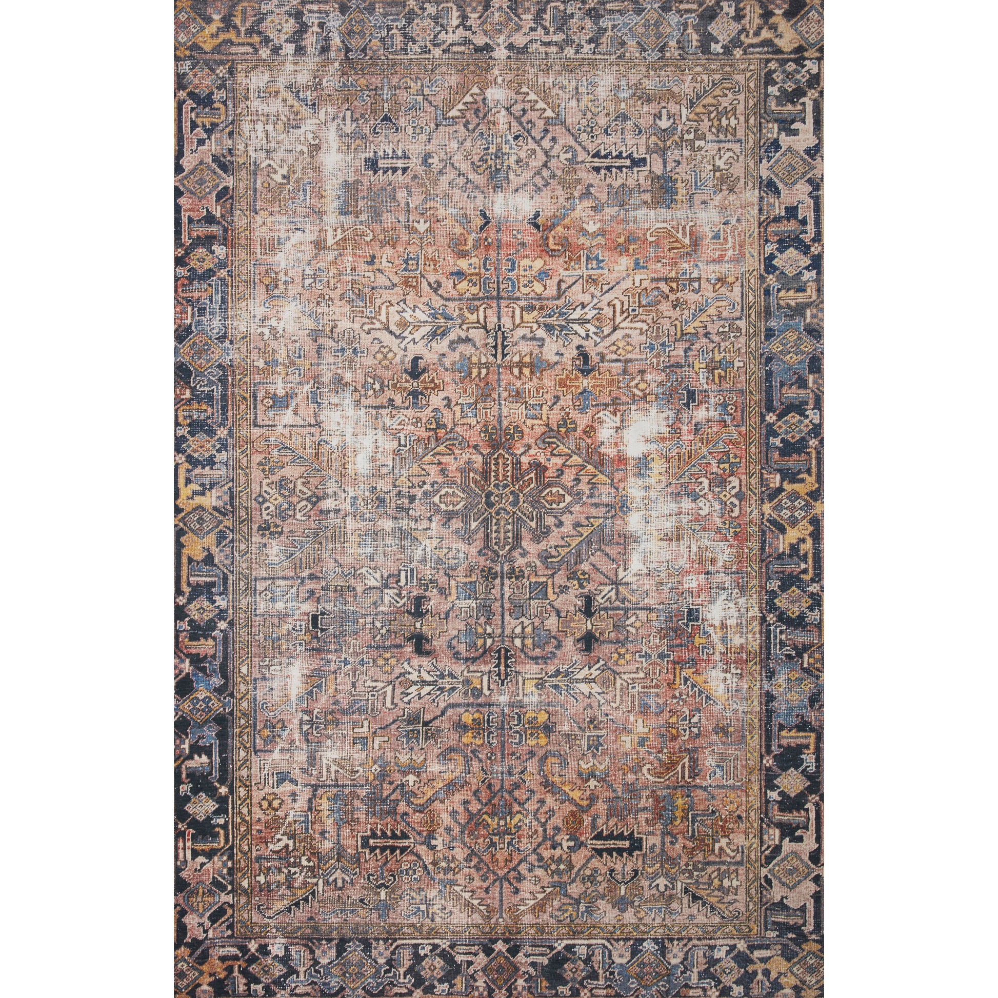 Durable, low pile, and soft underfoot, this rug is inspired by classic vintage and antique rugs. The Jules Chris Loves Julia Terracotta / Multi JUL-02 rug from Loloi features a beautiful vintage pattern and patina. The rug is easy to clean and maintain and perfect for living rooms, dining rooms, hallways, and kitchens!