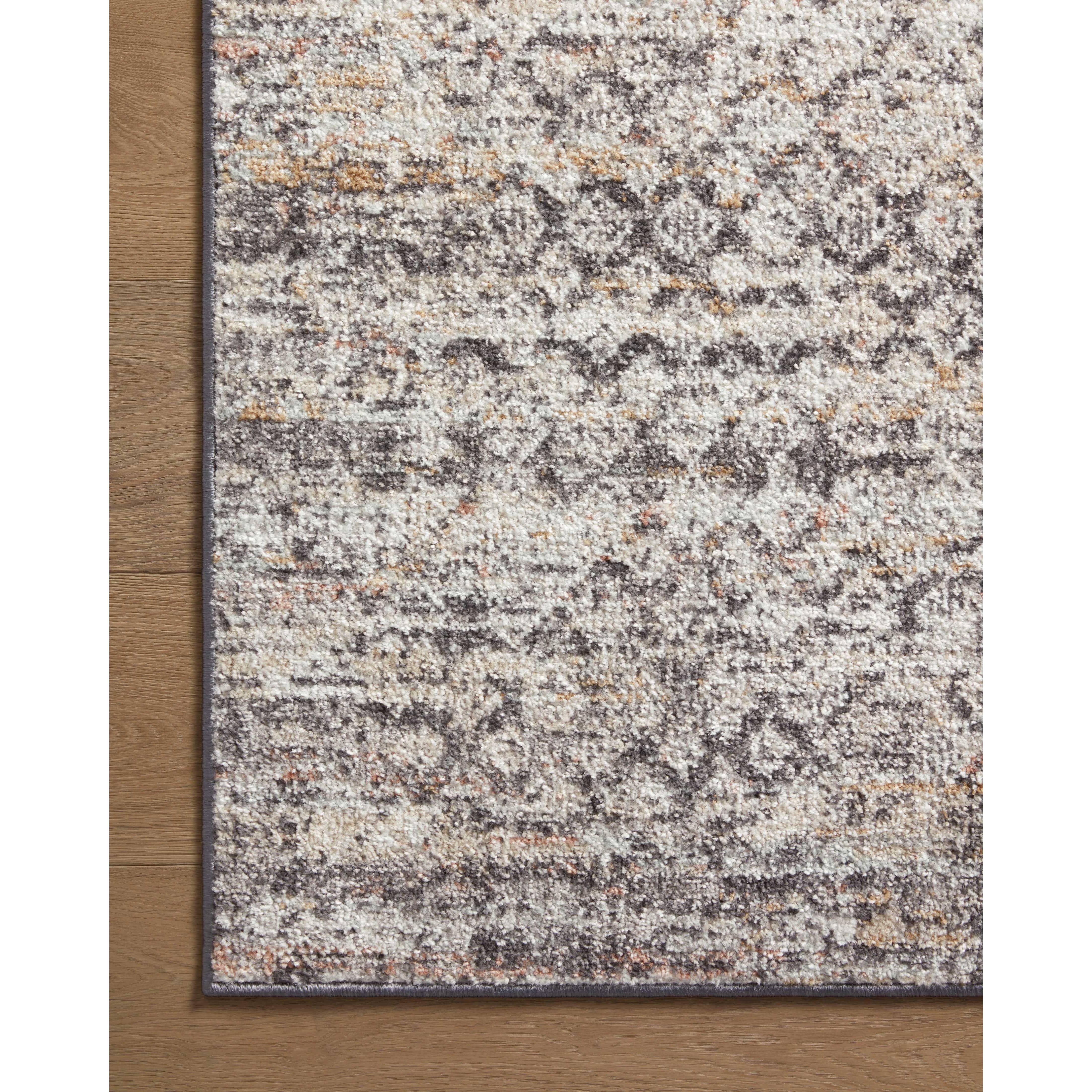 Featuring Monroe Grey / Multi Rug by Loloi at Amethyst Home. Inspired by antique Turkish Oushak carpets with large-scale motifs, the Monroe Grey / Multi Rug modernizes the traditional design in neutral palettes, many of which have black details that anchor the rug in the room. Monroe is power-loomed of 100% polypropylene for easy care and reliable durability. . Amethyst Home provides interior design, new home construction design consulting, vintage area rugs, and lighting in the Dallas metro area.