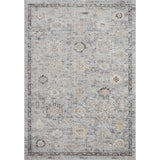 Featuring Monroe Sky / Gold Rug by Loloi at Amethyst Home. Inspired by antique Turkish Oushak carpets with large-scale motifs, the Monroe Sky / Gold Rug modernizes the traditional design in neutral palettes, many of which have black details that anchor the rug in the room. Monroe is power-loomed of 100% polypropylene for easy care and reliable durability. . Amethyst Home provides interior design, new home construction design consulting, vintage area rugs, and lighting in the Alpharetta metro area.