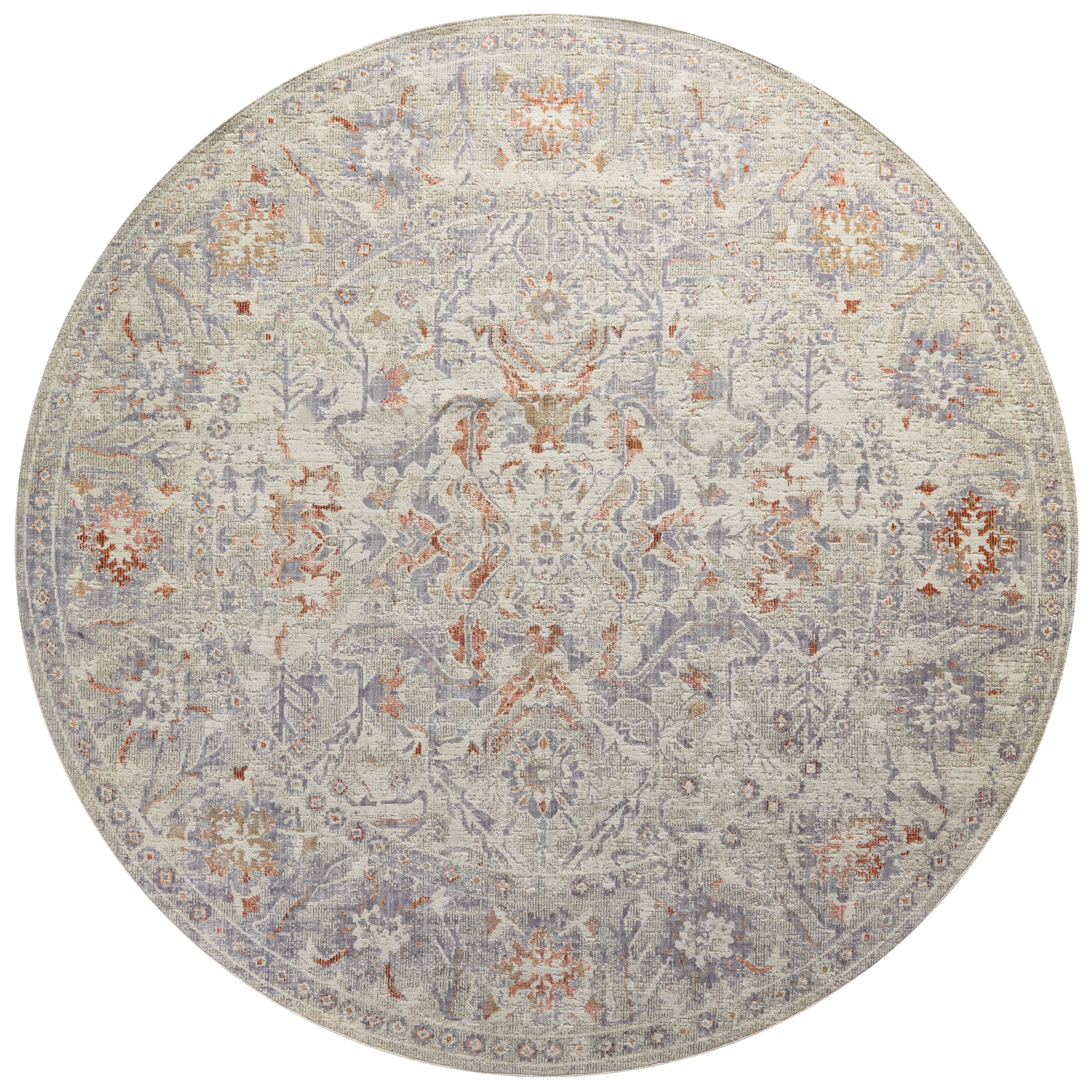 Durable, low pile, and soft, this rug is inspired by classic vintage and antique rugs. The Rosemarie Chris Loves Julia Oatmeal / Lavender ROE-05 rug from Loloi features a beautiful vintage pattern and patina. The rug is easy to clean, never sheds, and perfect for living rooms, dining rooms, hallways, and kitchens!