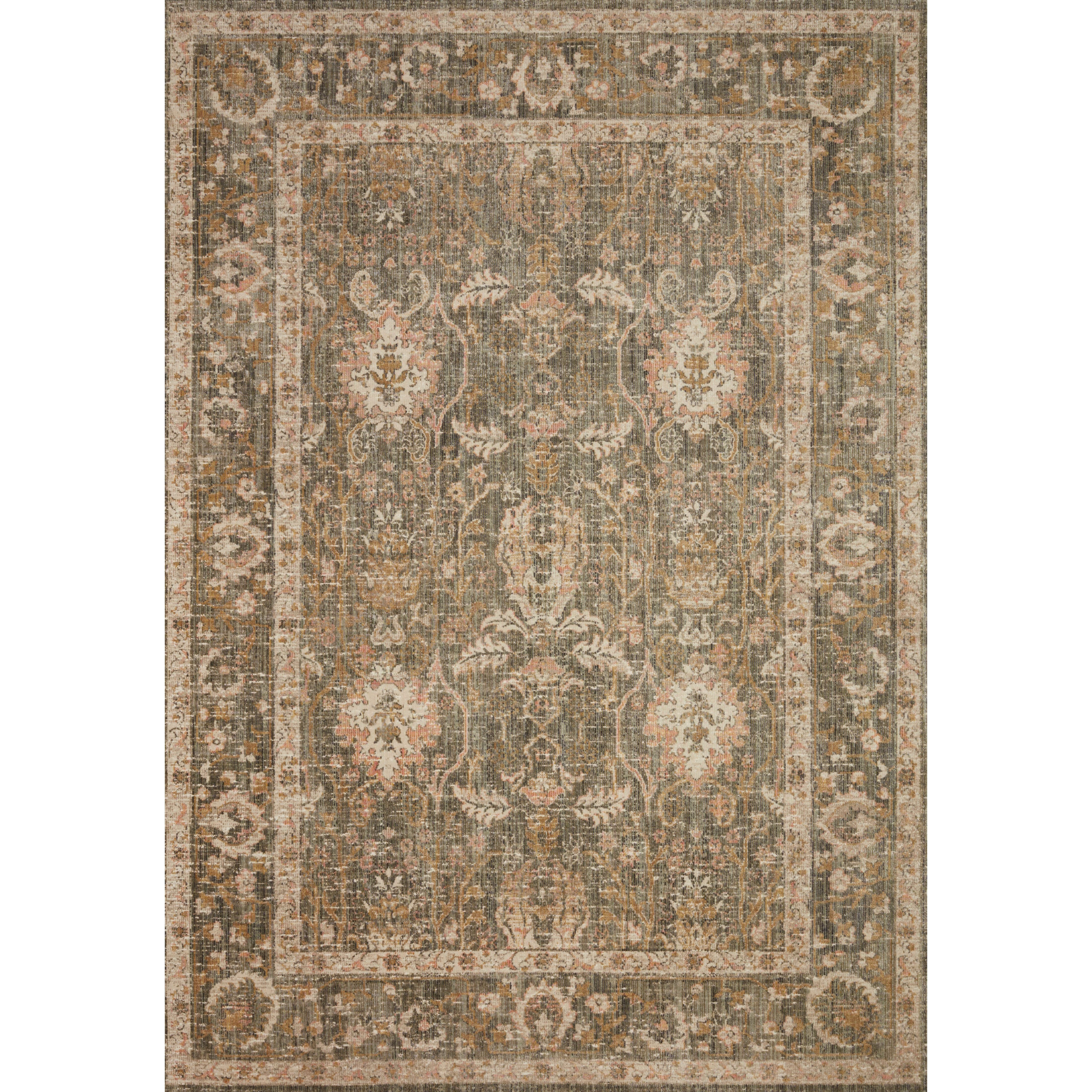 Durable, low pile, and soft underfoot, this rug is inspired by classic vintage and antique rugs. The Rosemarie Chris Loves Julia Sage / Blush ROE-01 rug from Loloi features a beautiful vintage pattern and patina. The rug is easy to clean, never sheds, and perfect for living rooms, dining rooms, hallways, and kitchens!