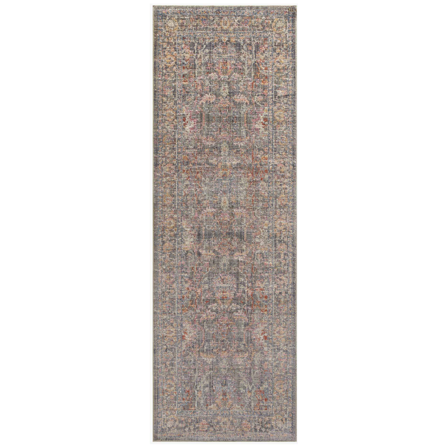 Durable, low pile, and soft underfoot, this rug is inspired by classic vintage and antique rugs. The Rosemarie Chris Loves Julia Stone / Multi ROE-01 rug from Loloi features a beautiful vintage pattern and patina. The rug is easy to clean, never sheds, and perfect for living rooms, dining rooms, hallways, and kitchens!