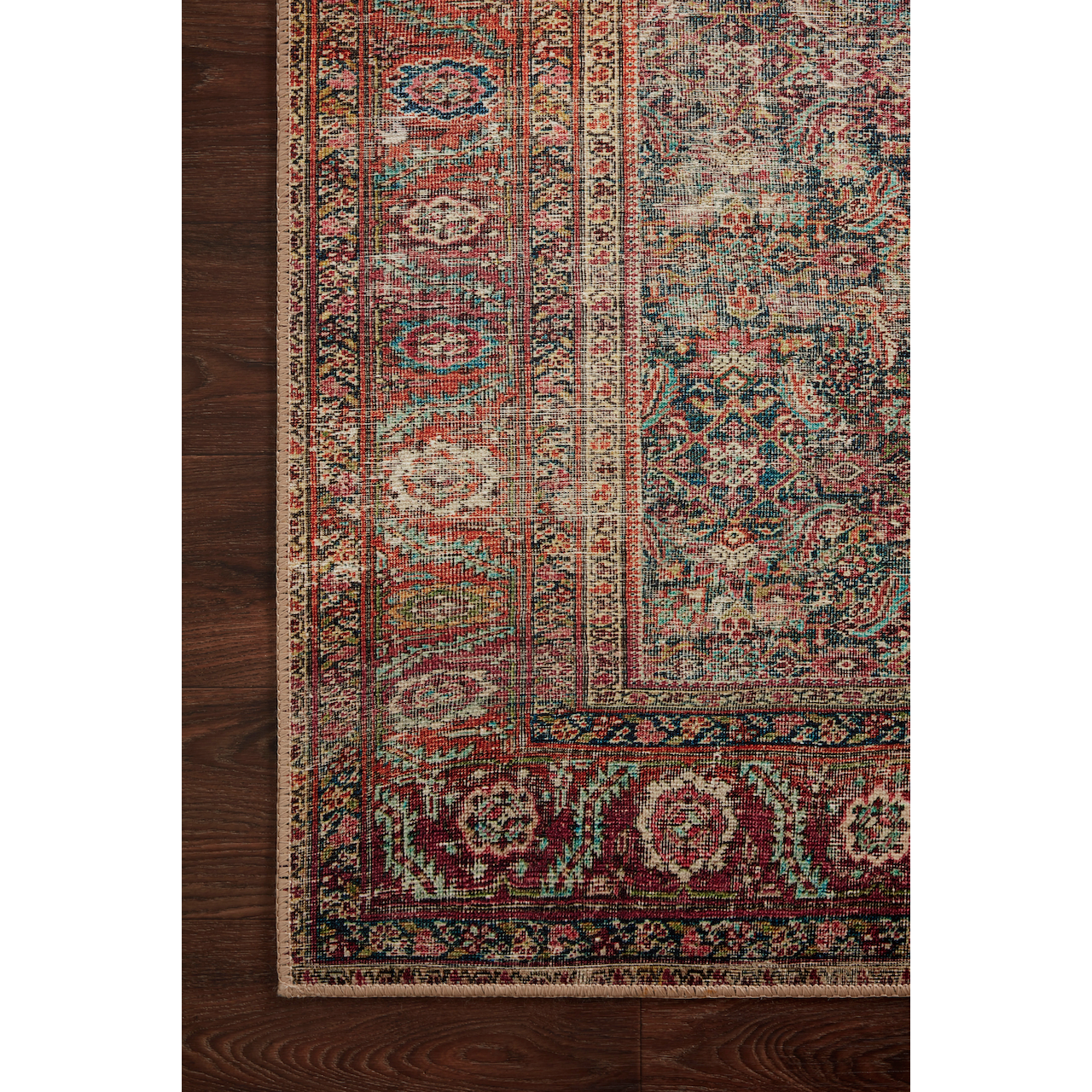 Featuring Wynter Onyx / Multi Rug by Loloi at Amethyst Home. Old soul, new spirit. Power-loomed of 100% polyester, the Wynter Onyx / Multi area rug showcases a one-of-a-kind vintage or antique area rug look at an affordable price.
The rug is ideal for high traffic areas due to the rug's durability making it perfect for:

living rooms
dining rooms
kitchens
hallways
e. Amethyst Home provides interior design, new construction, custom furniture, and rugs for the Austin, Dallas, and Houston metro area.