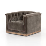 It's all in the details with this Maxx Sapphire Birch Swivel Chair. This modern take on the classic library chair brings any living room, office, or other area to life.   Overall Dimensions: 33.50"w x 33.75"d x 26.00"h Seat Depth: 25" Seat Height: 16" Arm Height from Floor: 26" Arm Height from Seat: 10"