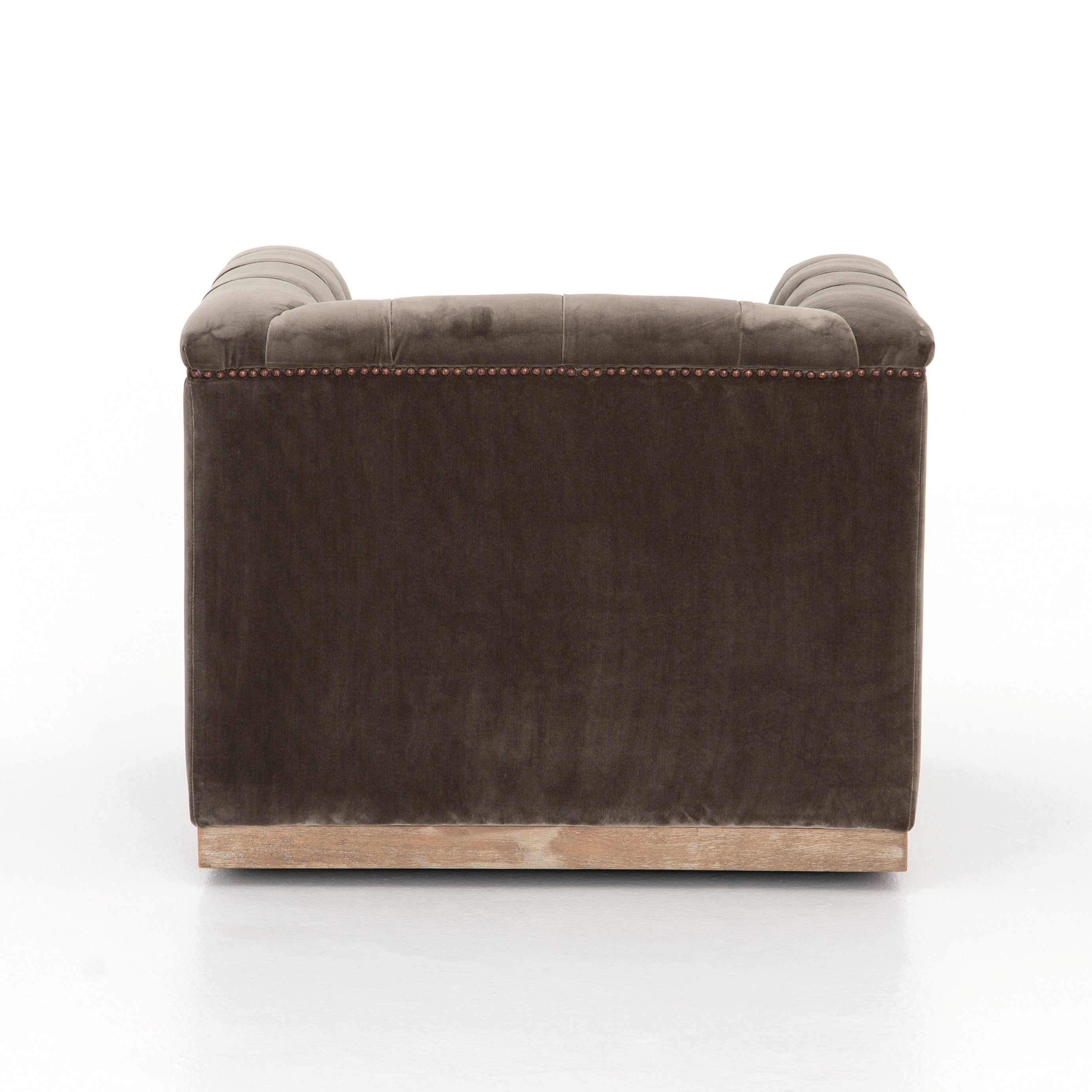 It's all in the details with this Maxx Sapphire Birch Swivel Chair. This modern take on the classic library chair brings any living room, office, or other area to life.   Overall Dimensions: 33.50"w x 33.75"d x 26.00"h Seat Depth: 25" Seat Height: 16" Arm Height from Floor: 26" Arm Height from Seat: 10"