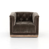 It's all in the details with this Maxx Sapphire Birch Swivel Chair. This modern take on the classic library chair brings any living room, office, or other area to life.   Overall Dimensions: 33.50"w x 33.75"d x 26.00"h Seat Depth: 25" Seat Height: 16" Arm Height from Floor: 26" Arm Height from Seat: 10"