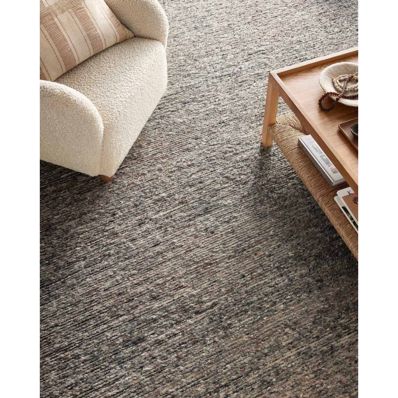 Featuring Mulholland Amber Lewis x Loloi Charcoal / Denim Hand-Knotted Rug by Loloi at Amethyst Home. Taking note of Amber Lewis' signature laid-back California aesthetic, the Mulholland Charcoal / Denim rug is expertly hand-knotted of wool and cotton by skilled artisans in India. The collection offers a soft yet textured pile with a slight variation of tones that m. Amethyst Home provides interior design, new construction, custom furniture, and rugs for the Des Moines and Cedar Rapids metro area.