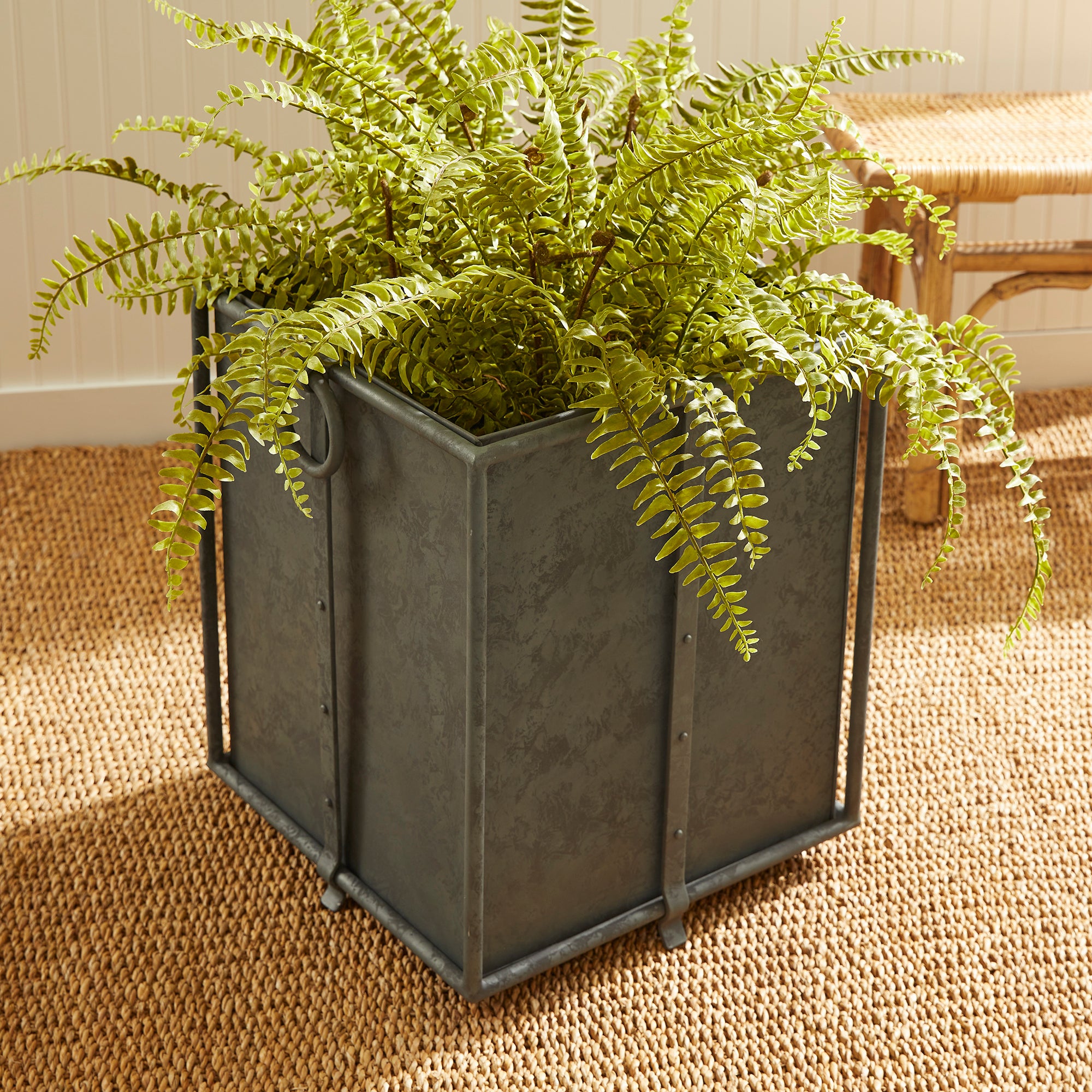 With metal liners that easily slide out, the Callahan Square Planter is as practical as it is handsome. The rounded handles and traditional design make it an outdoor classic. Amethyst Home provides interior design, new construction, custom furniture, and area rugs in the Charlotte metro area.