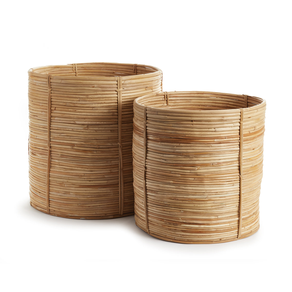 Cane Rattan Round Tree Baskets, Set Of 2 | ready to ship!