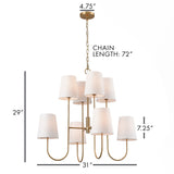 The Kinley Chandelier is a fresh take on a classic two-tiered shape. Subtle modern touches like the tapered shade and gold finish complete the look. Amethyst Home provides interior design, new construction, custom furniture, and area rugs in the Washington metro area.