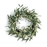 This olive wreath is a charming addition to any space needing a touch of warmth. Distinctive and refined, it's no wonder this Mediterranean beauty has stood the test of time. Comes complete with a twine loop for easy hanging. Use as a candle centerpiece on a table or hang on an interior door. Amethyst Home provides interior design, new construction, custom furniture, and area rugs in the Calabasas metro area.