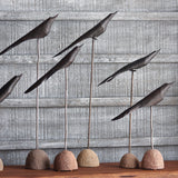 Handcrafted rustic artwork with modern black birds. Amethyst Home provides interior design, new construction, custom furniture, and area rugs in the Kansas City metro area.