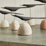 Handcrafted rustic artwork with modern black birds. Amethyst Home provides interior design, new construction, custom furniture, and area rugs in the Charlotte metro area.