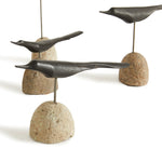 Handcrafted rustic artwork with modern black birds. Amethyst Home provides interior design, new construction, custom furniture, and area rugs in the Omaha metro area.
