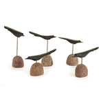 Handcrafted rustic artwork with modern black birds. Amethyst Home provides interior design, new construction, custom furniture, and area rugs in the Seattle metro area.
