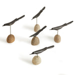 Handcrafted rustic artwork with modern black birds. Amethyst Home provides interior design, new construction, custom furniture, and area rugs in the Washington metro area.