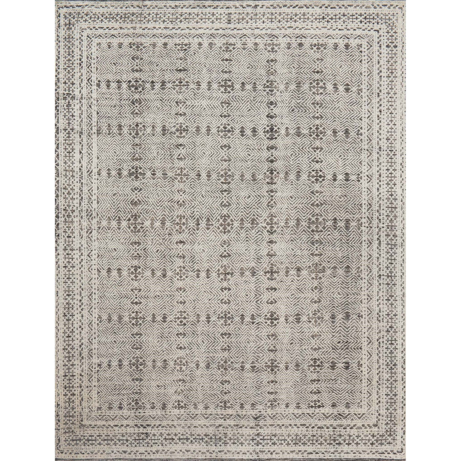 Ollie Grey/Ivory Hand-Knotted Rug