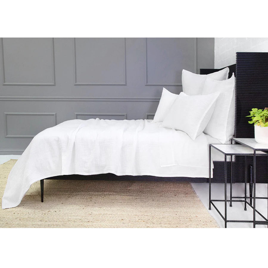 The Harbour White Matelasse Collection features an abstract, geometric weave making it a modern matelasse. The matelasse achieves a beautiful texture without any batting. Amethyst Home provides interior design services, furniture, rugs, and lighting in the Omaha metro area.
