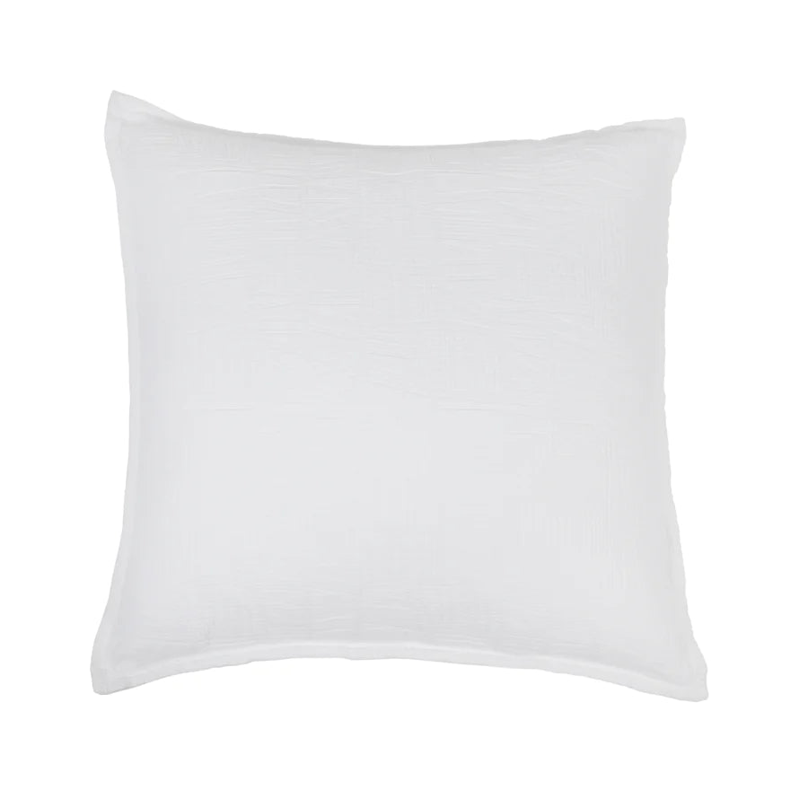 The Harbour White Matelasse Sham features an abstract, geometric weave making it a modern matelasse. The matelasse achieves a beautiful texture without any batting. Amethyst Home provides interior design services, furniture, rugs, and lighting in the Miami metro area.
