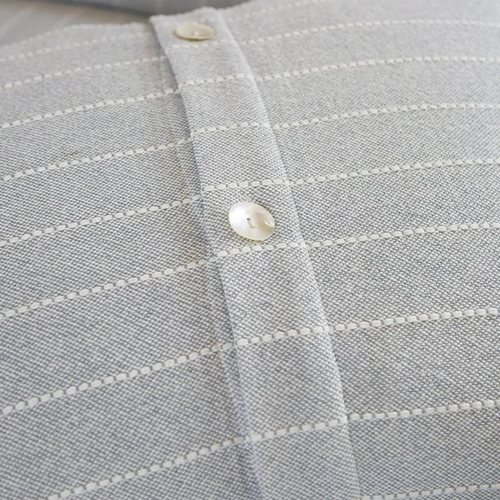 Soft and relaxed, the Henley is heavyweight cotton with a finely hand loomed texture and a thin interwoven stripe pattern. It creates a clean and casual look for your bedroom.  Made of 100% heavyweight cotton, featuring shell-button closures. Amethyst Home provides interior design, new home construction design consulting, vintage area rugs, and lighting in the San Diego metro area.