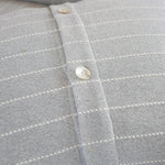 Soft and relaxed, the Henley is heavyweight cotton with a finely hand loomed texture and a thin interwoven stripe pattern. It creates a clean and casual look for your bedroom.  Made of 100% heavyweight cotton, featuring shell-button closures. Amethyst Home provides interior design, new home construction design consulting, vintage area rugs, and lighting in the San Diego metro area.