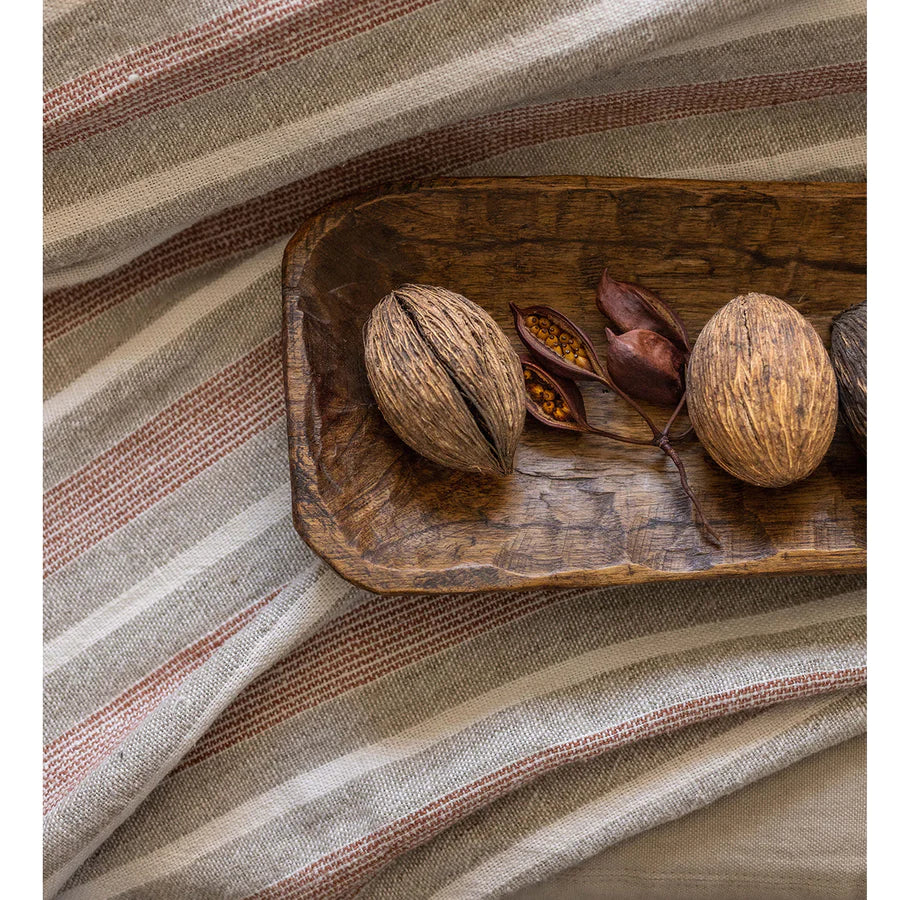 The Montecito Blanket is a 100% heavy weight hand loomed linen that features broad coastal inspired stripes surrounded by a 1/2” finished flange. Amethyst Home provides interior design services, furniture, rugs, and lighting in the Des Moines metro area.