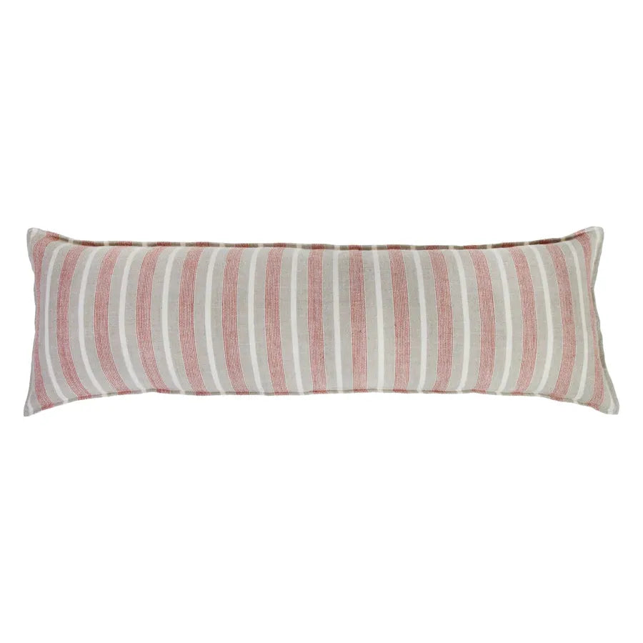 The Montecito Pillow With Insert is a 100% heavy weight hand loomed linen that features alternating thick and thin stripes in a warm color palette of terra cotta and natural surrounded by a 1/2” finished flange. Amethyst Home provides interior design services, furniture, rugs, and lighting in the Seattle metro area.