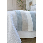 The Monterey Blanket is a 100% heavy weight hand loomed linen that features broad coastal inspired stripes surrounded by a 1/2” finished flange.  Amethyst Home provides interior design services, furniture, rugs, and lighting in the Omaha metro area.