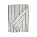 The Naples Blanket is a 100% heavy weight hand loomed linen that features broad coastal inspired stripes surrounded by a 1/2” finished flange.  Amethyst Home provides interior design services, furniture, rugs, and lighting in the Kansas City metro area.